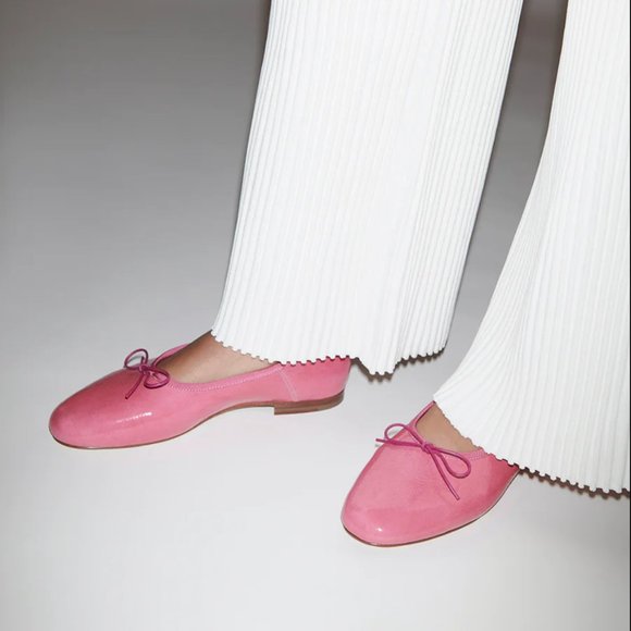 Mansur Gavriel Red Ballet Flats - Picture 2 of 8